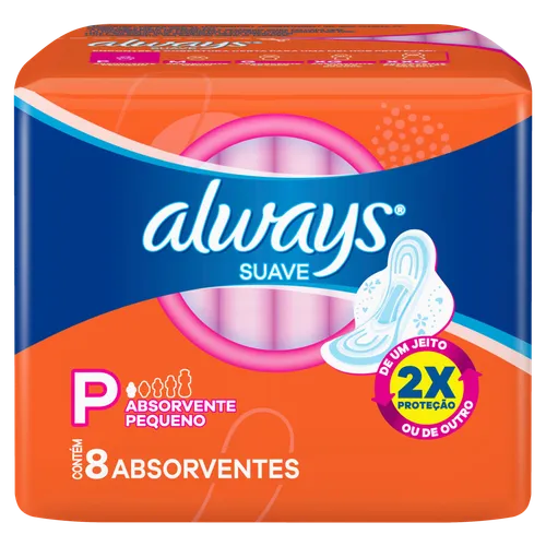 Absorvente Always Básico Proteção Suave com Abas 8 Unidades