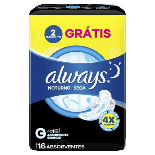 Absorvente Always Noturno Cobertura Seca