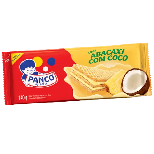 Bolacha / Biscoito Panco Wafer Abacaxi com Coco 112g
