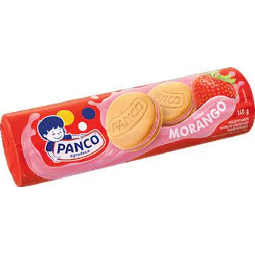 Bolacha / Biscoito Panco Recheada Morango 140g