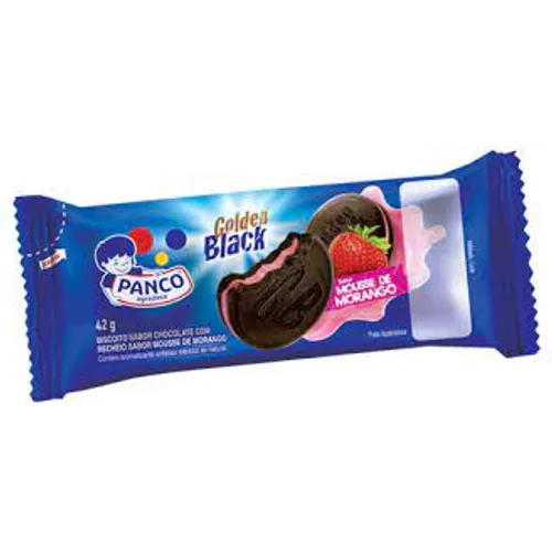 Bolacha / Biscoito Panco Recheada Golden Black Morango 42g