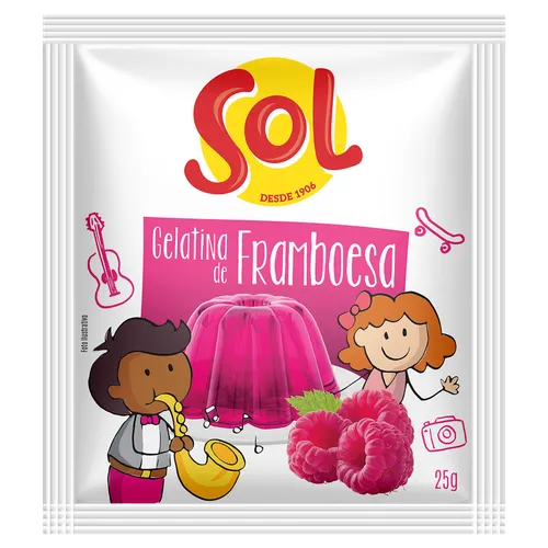 Gelatina Sol Framboesa 20g