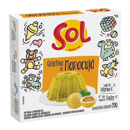 Gelatina Sol Caixa 20g Maracujá