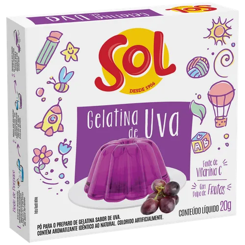 Gelatina Sol Caixa 20g Uva