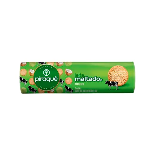 Bolacha / Biscoito Piraque Leite Maltado e Coco 132g