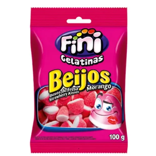 Bala Fini Beijos Morango 18g