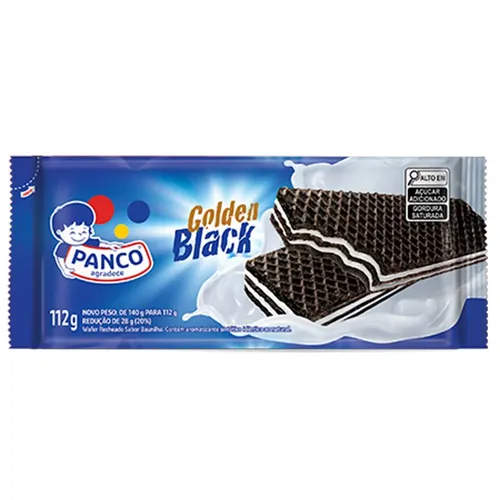 Bolacha / Biscoito Panco Wafer Golden Black 112g