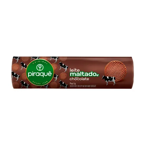 Bolacha / Biscoito Piraque Leite Maltado e Chocolate 132g
