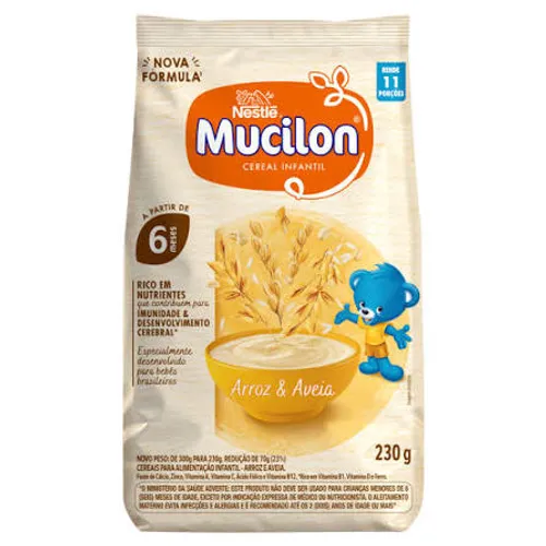 Mucilon Arroz e Aveia Sachet 230g