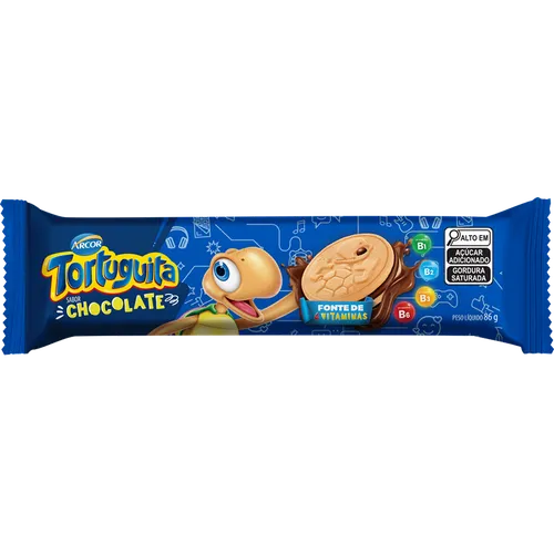 Bolacha / Biscoito Tortuguita Chocolate 86g